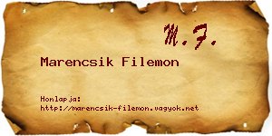 Marencsik Filemon névjegykártya